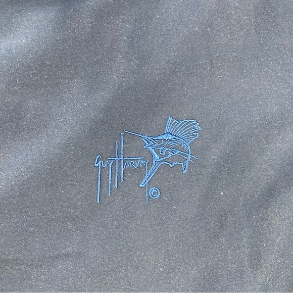 Guy Harvey Bomber Jacket Navy Blue Fish Print Full Zip Lined Blue Water Men Sz M - Picture 8 of 15